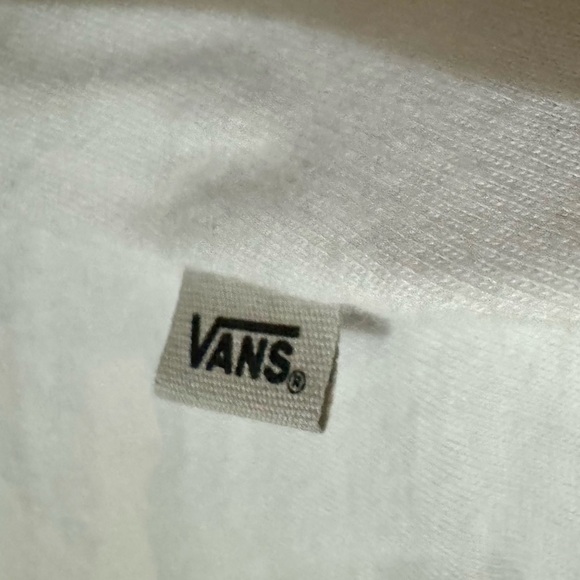 VANS Scripts Striped Cropped T-Shirt White Size Medium 100% Cotton NWOT - Picture 8 of 8